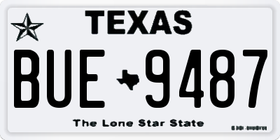 TX license plate BUE9487