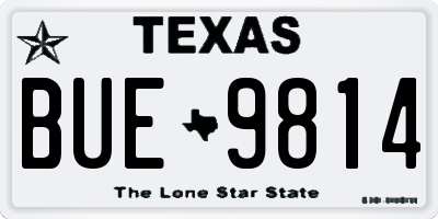 TX license plate BUE9814