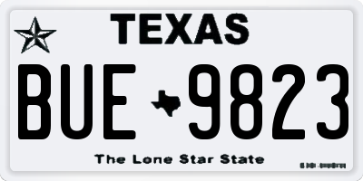 TX license plate BUE9823