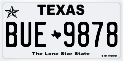 TX license plate BUE9878