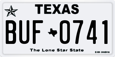 TX license plate BUF0741