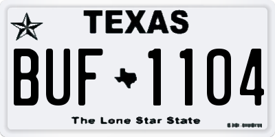 TX license plate BUF1104
