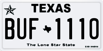 TX license plate BUF1110