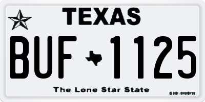 TX license plate BUF1125