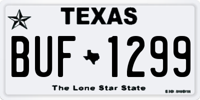 TX license plate BUF1299