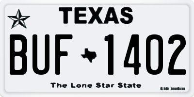TX license plate BUF1402