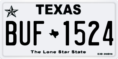 TX license plate BUF1524