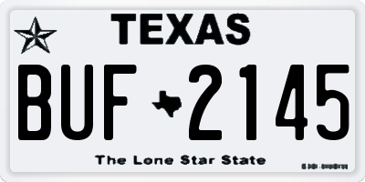 TX license plate BUF2145
