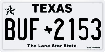TX license plate BUF2153