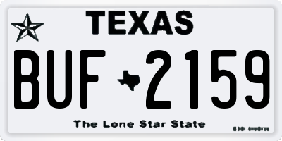 TX license plate BUF2159