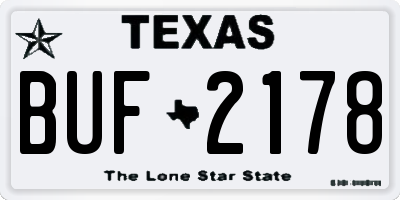 TX license plate BUF2178