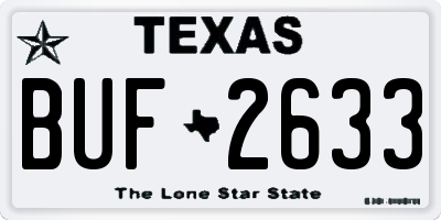 TX license plate BUF2633