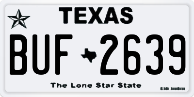 TX license plate BUF2639