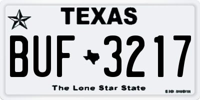 TX license plate BUF3217