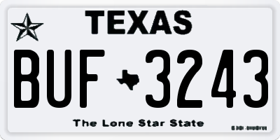 TX license plate BUF3243