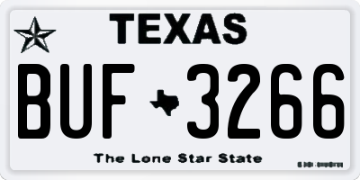 TX license plate BUF3266