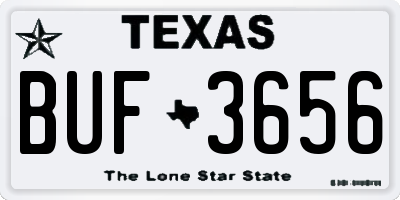 TX license plate BUF3656