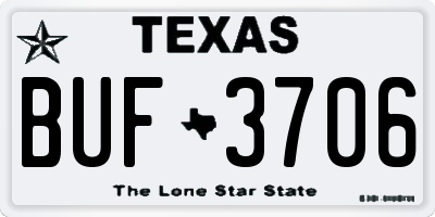 TX license plate BUF3706