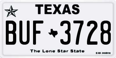 TX license plate BUF3728