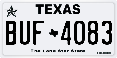 TX license plate BUF4083