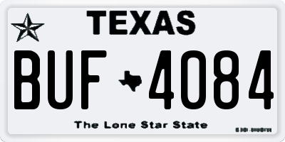 TX license plate BUF4084