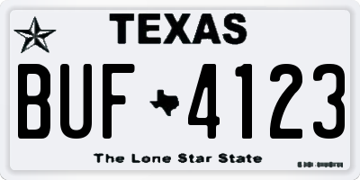 TX license plate BUF4123
