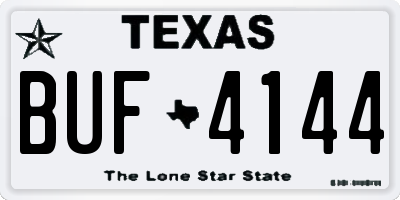 TX license plate BUF4144