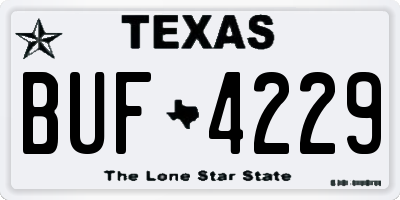 TX license plate BUF4229