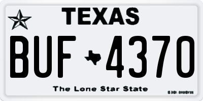 TX license plate BUF4370