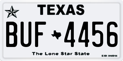 TX license plate BUF4456