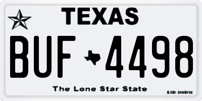 TX license plate BUF4498