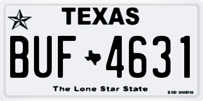 TX license plate BUF4631