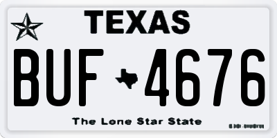 TX license plate BUF4676