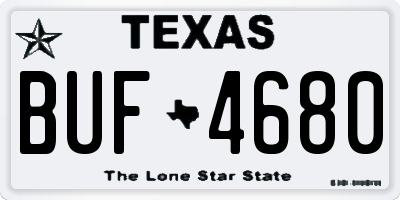TX license plate BUF4680