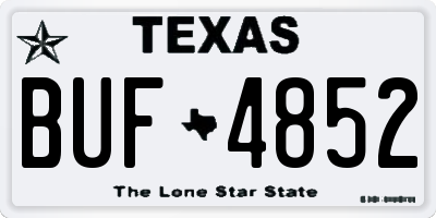 TX license plate BUF4852