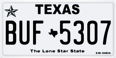 TX license plate BUF5307
