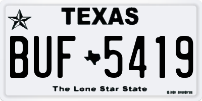 TX license plate BUF5419