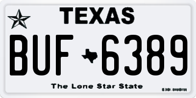 TX license plate BUF6389