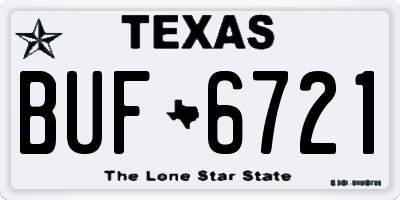 TX license plate BUF6721