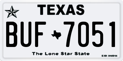 TX license plate BUF7051