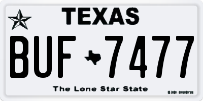 TX license plate BUF7477
