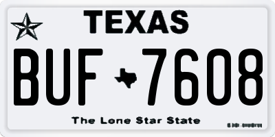 TX license plate BUF7608