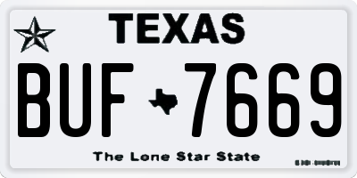 TX license plate BUF7669