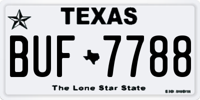 TX license plate BUF7788