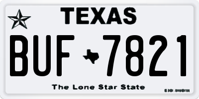 TX license plate BUF7821