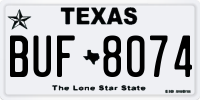 TX license plate BUF8074