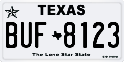 TX license plate BUF8123