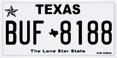 TX license plate BUF8188