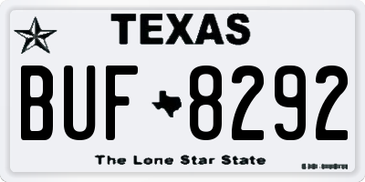 TX license plate BUF8292