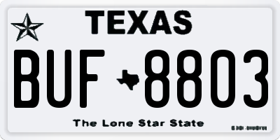 TX license plate BUF8803